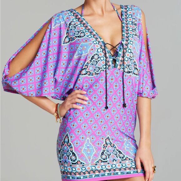 Nanette Lepore Moroccan Medallion Print Swim Cover Up Tunic - S - Picture 2 of 16